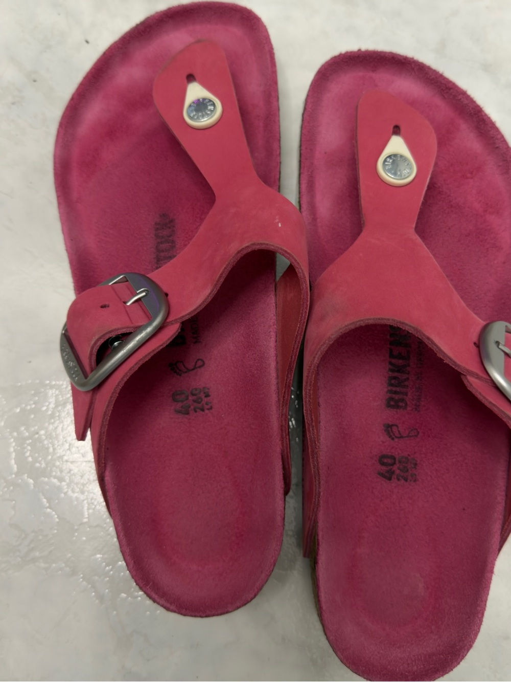 Birkenstock Women's Raspberry Suede Thong Sandals